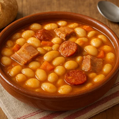 Judiones de La Granja – Spanischer Bohneneintopf mit Pökelfleisch