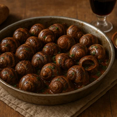 Caracoles a la Llauna (Katalanische Blechschnecken mit Alioli)