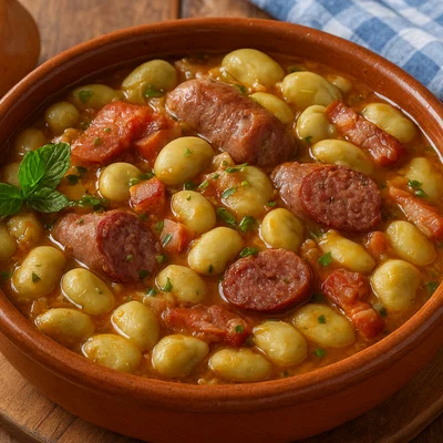 Faves a la catalana – Dicke Bohnen mit Botifarra und Speck