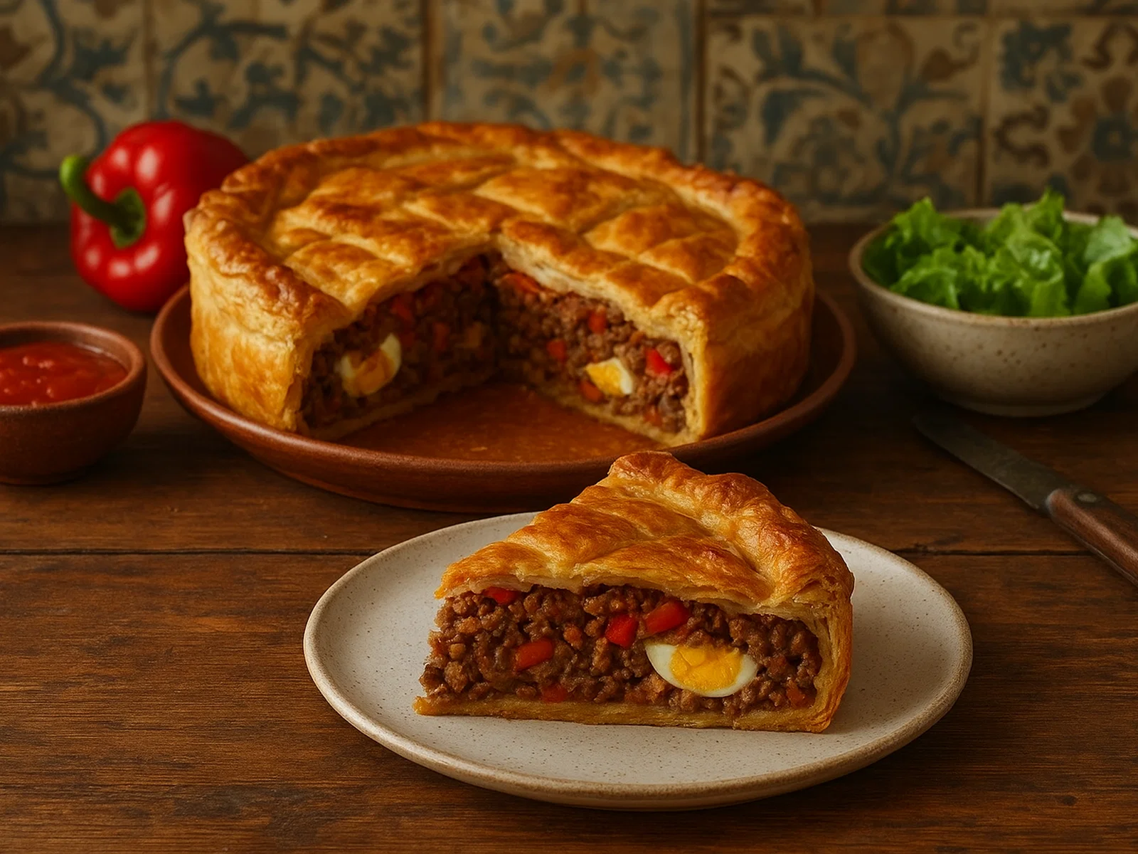 Pastel de Carne Murciano (Murcianische Fleischpastete)