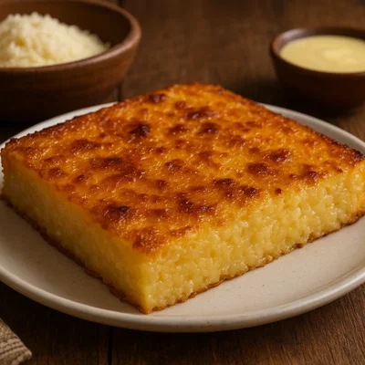 Philippinischer Cassava Cake mit Kokos-Topping