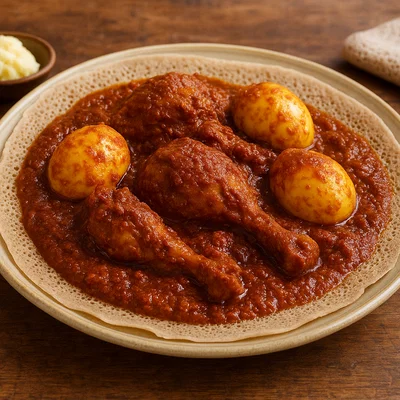 Doro Wat – Äthiopischer Hähnchen-Eintopf mit Berbere und Eiern