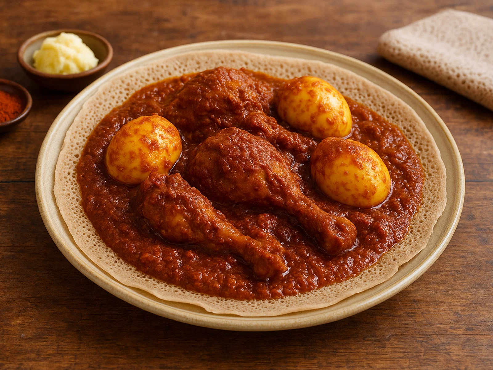 Doro Wat – Äthiopischer Hähnchen-Eintopf mit Berbere und Eiern