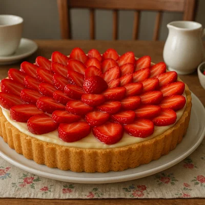 Sommerliche Erdbeertorte mit Vanillecreme