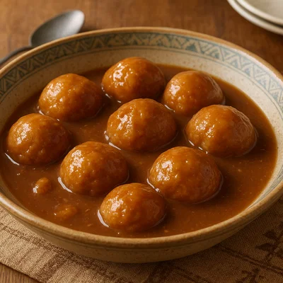 Fa'ausi – Samoanische Kokos-Teigbällchen in Karamell-Kokossauce