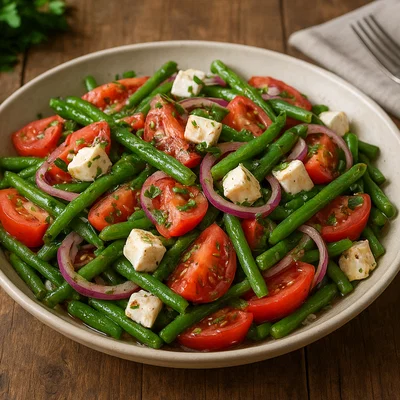 Griechischer Bohnensalat mit Rotweindressing