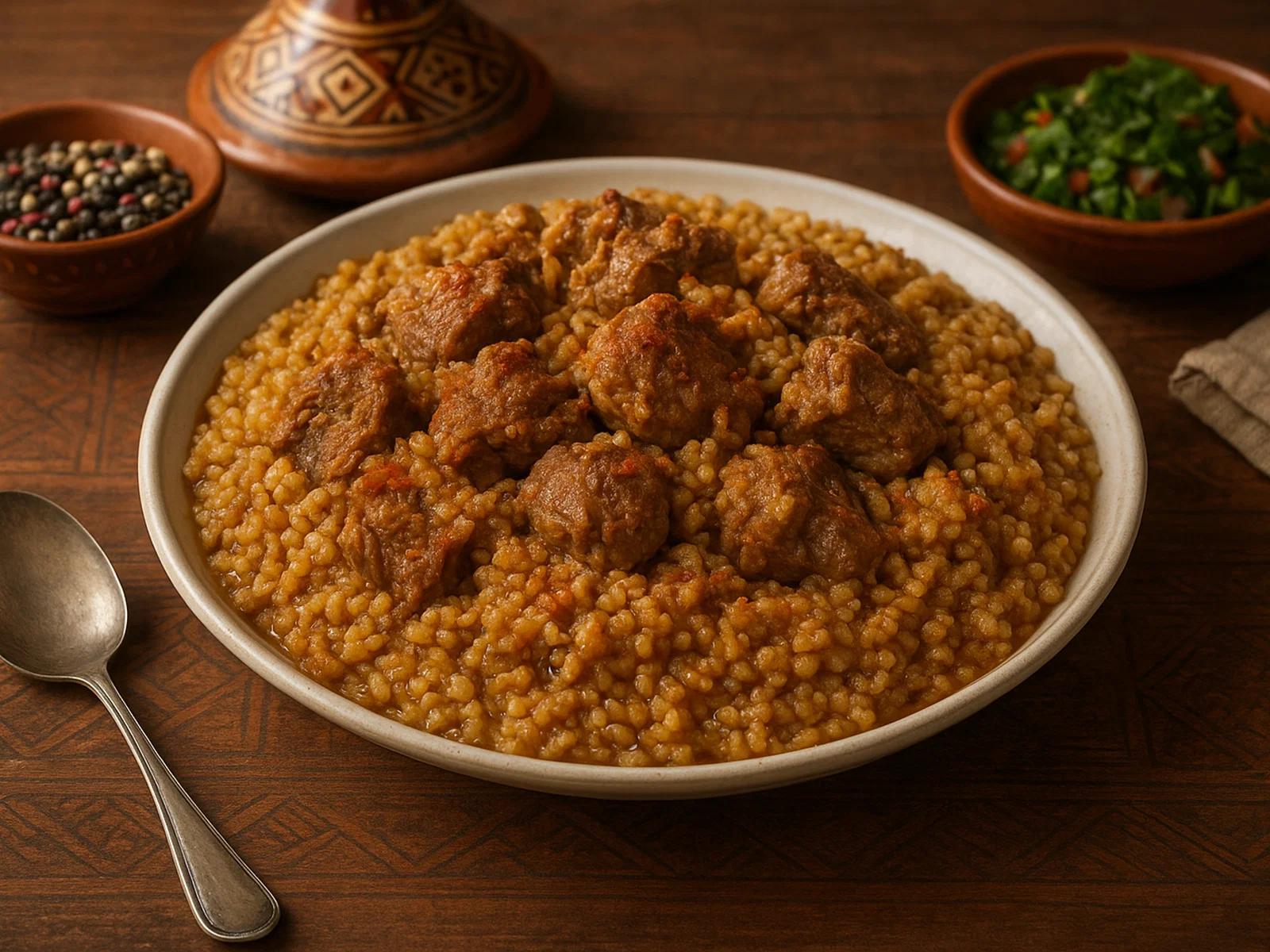 Jareesh mit Huhn (Arabischer Weizengrütze-Eintopf)
