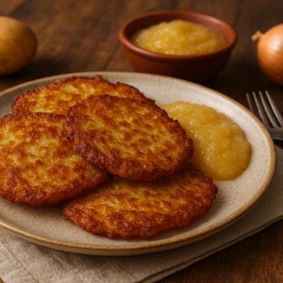 Kartoffelpuffer mit Apfelmus