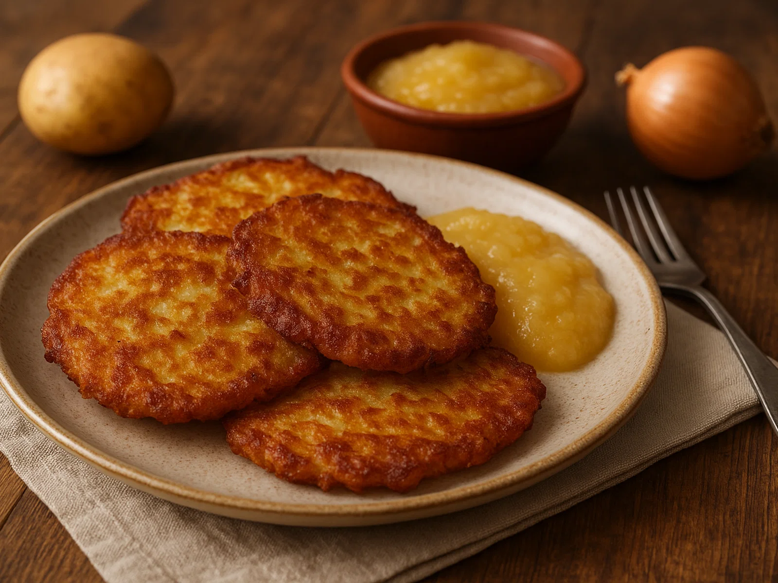 Kartoffelpuffer mit Apfelmus