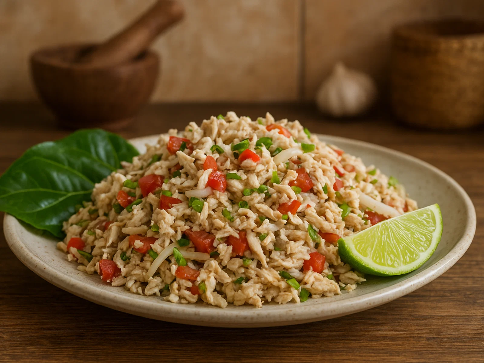 Chamorro Chicken Kelaguen (Kelaguen Mannok)