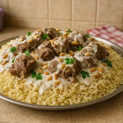 Mansaf – Jordanisches Lamm mit Reis und Joghurtsauce
