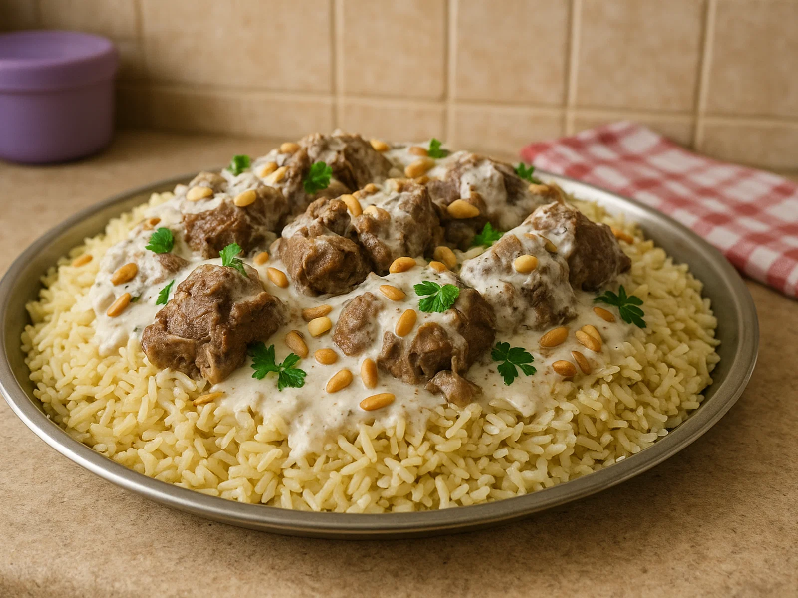 Mansaf – Jordanisches Lamm mit Reis und Joghurtsauce