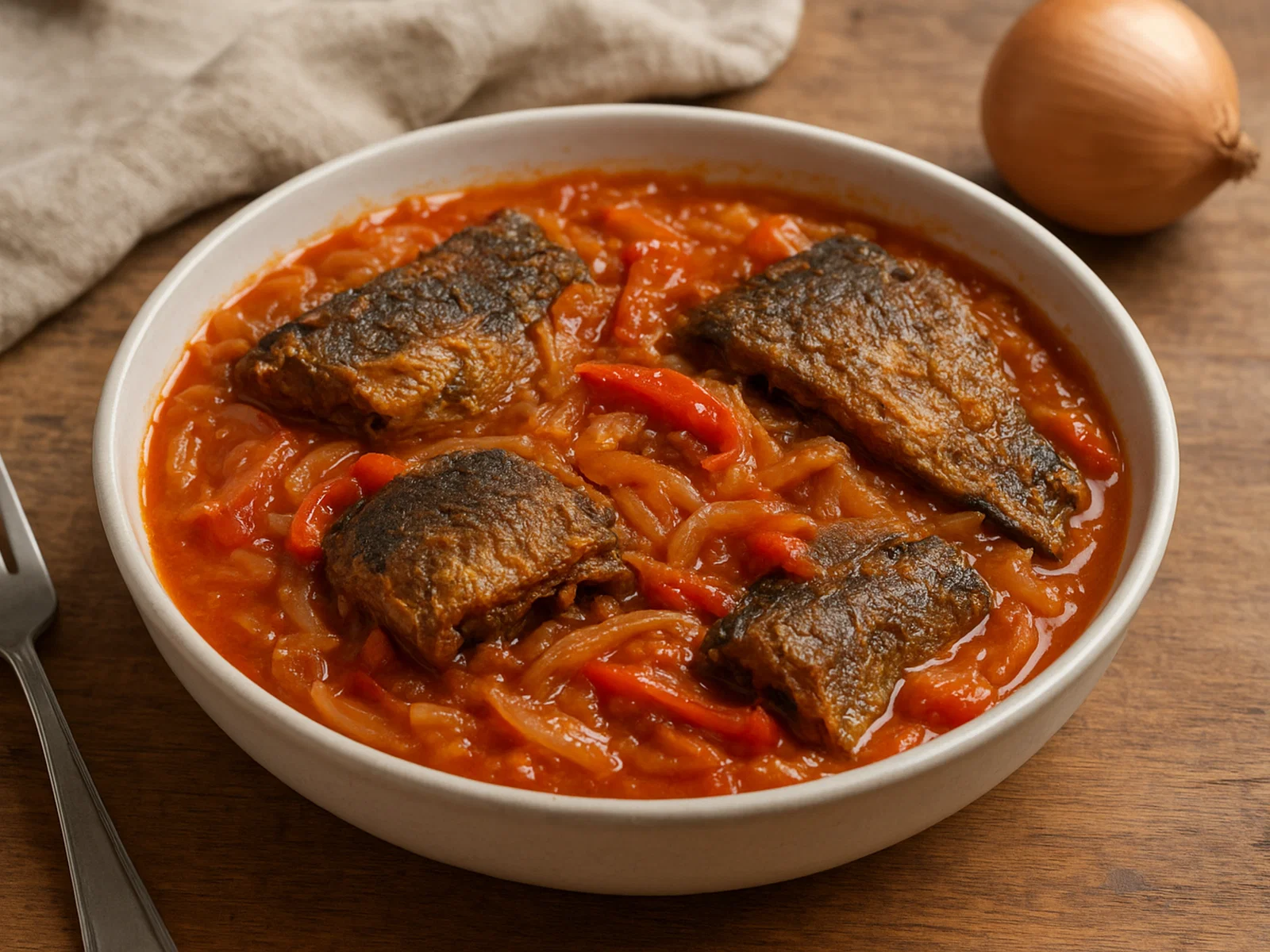 Makayabu – Kongolesischer gesalzener Trockenfisch in Tomatensauce