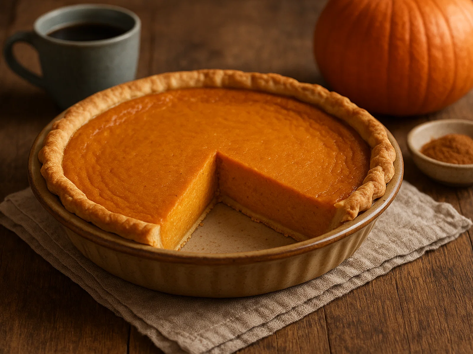 Herbstlicher Kürbiskuchen mit Mürbeteigboden