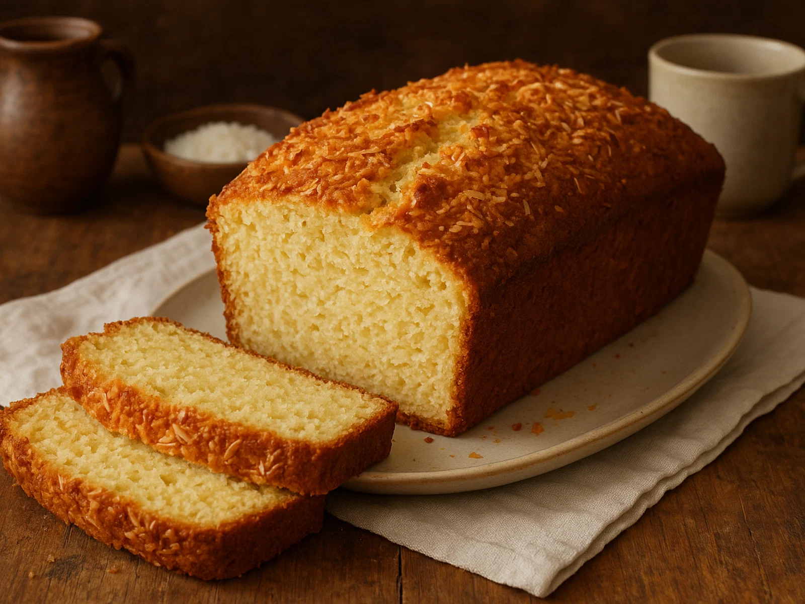 Saftiges Kokosnussbrot mit Vanille