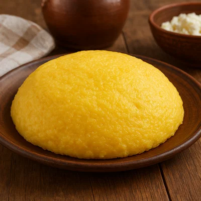 Traditionelle rumänische Mămăligă (Polenta aus Maisgrieß)