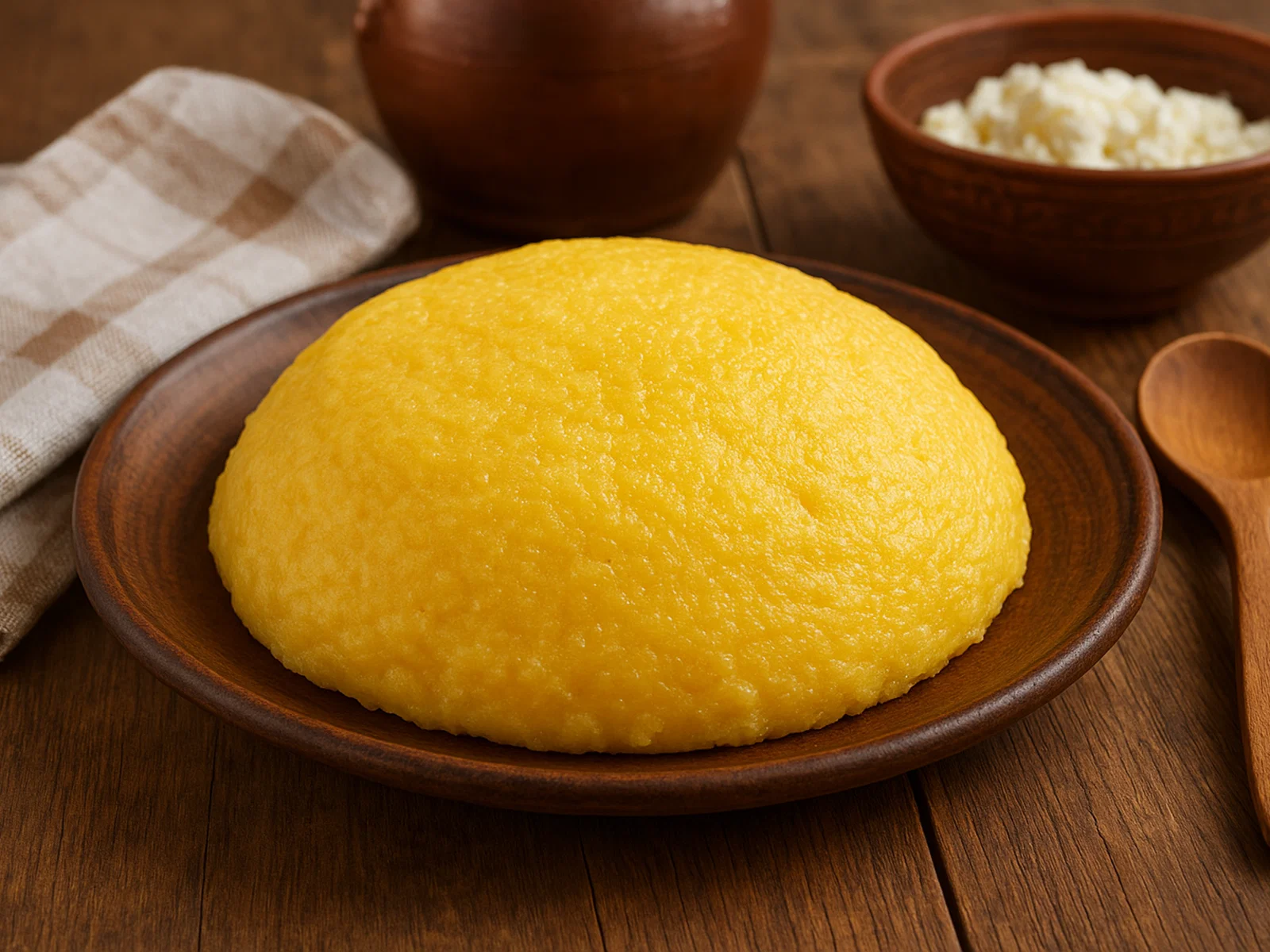 Traditionelle rumänische Mămăligă (Polenta aus Maisgrieß)