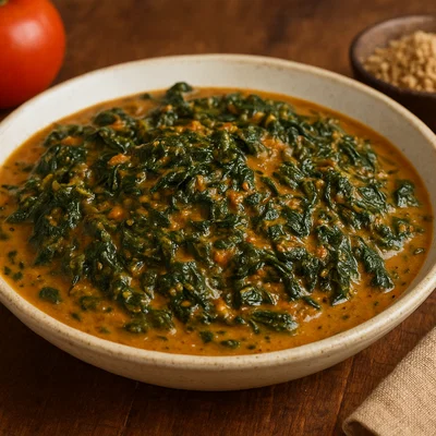 Muriwo unedovi – Simbabwisches Blattgemüse in Erdnusssauce