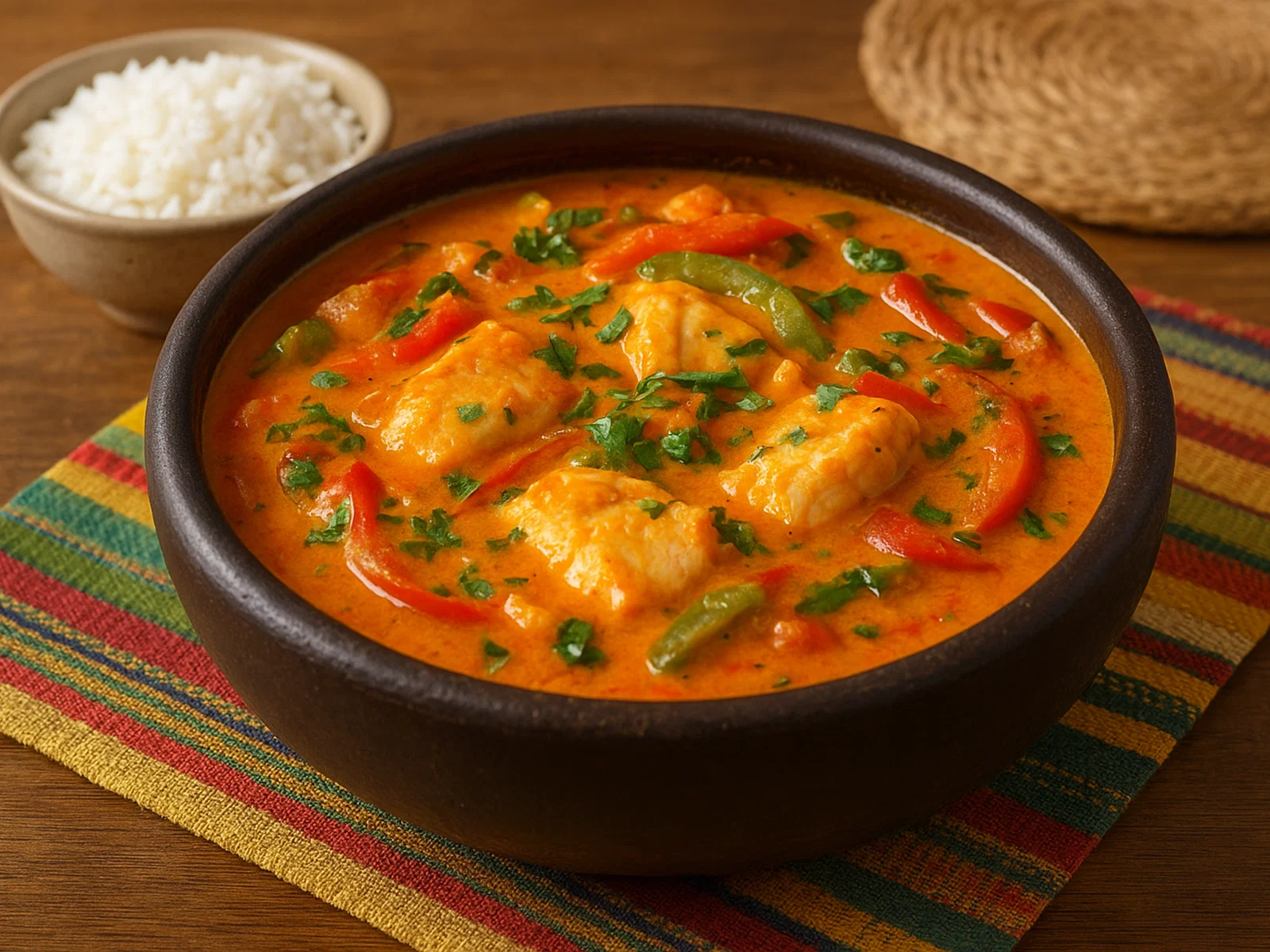 Brasilianische Moqueca (Fischeintopf mit Kokosmilch)