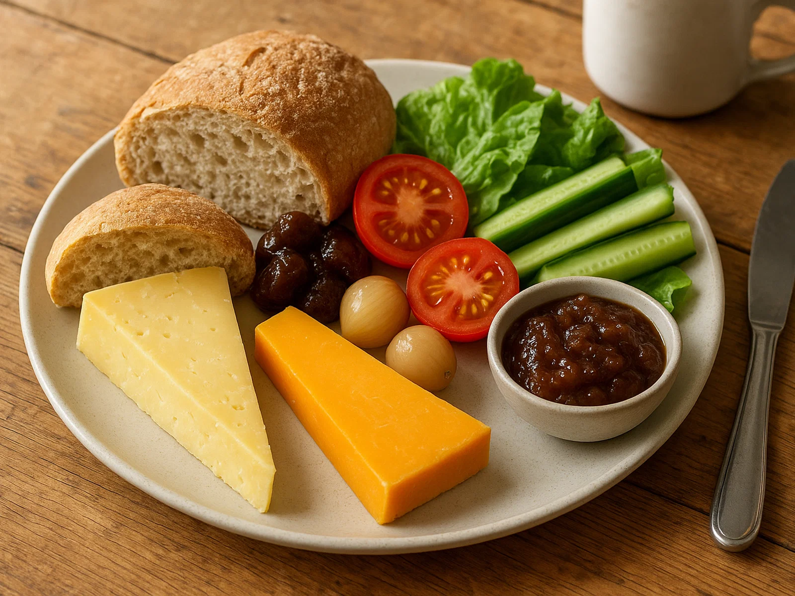 Traditionelles Ploughman's Lunch