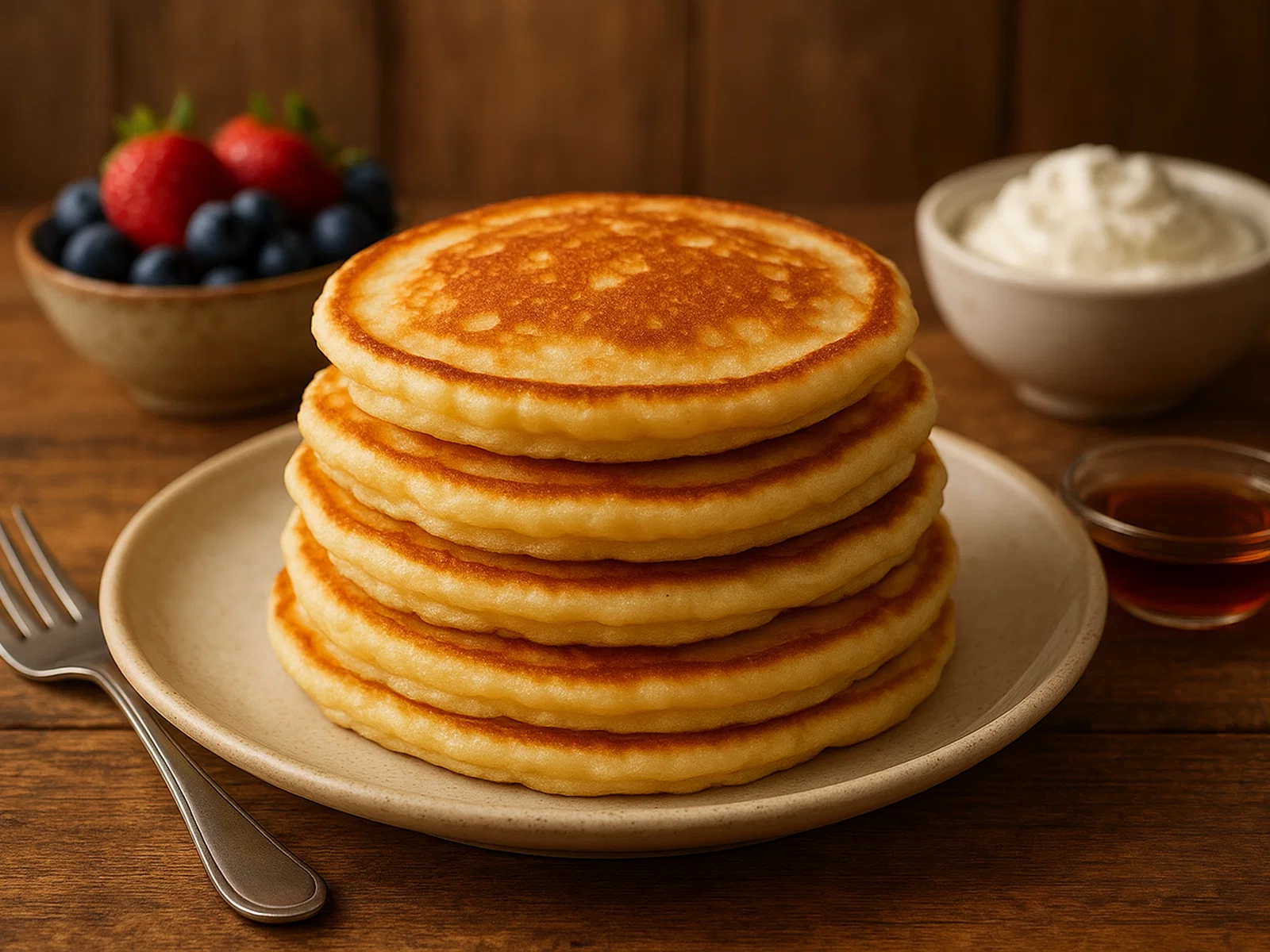 Klassische fluffige Pfannkuchen