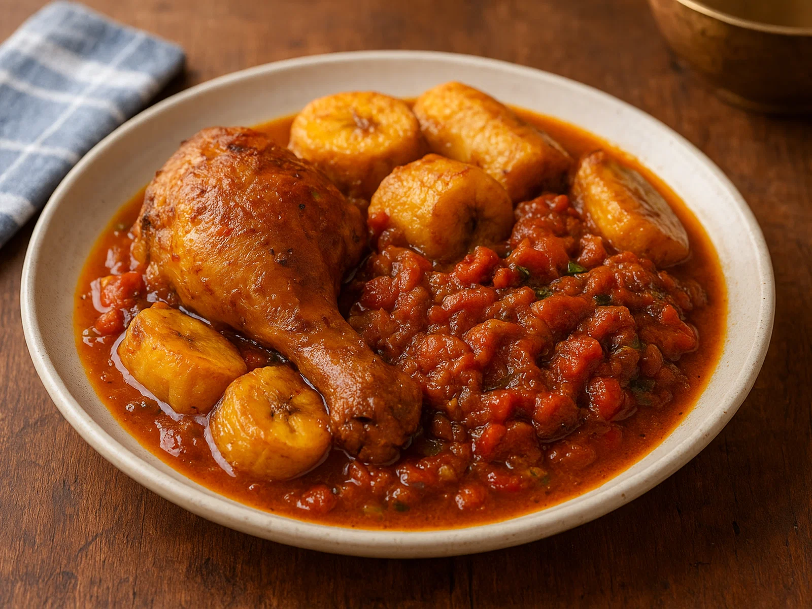 Poulet DG – Kamerunischer Hähnchen-Kochbananen-Eintopf
