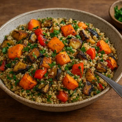 Quinoa-Salat mit geröstetem Gemüse