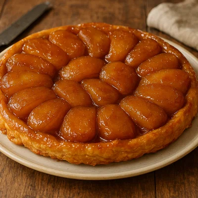 Klassische Tarte Tatin mit karamellisierten Äpfeln