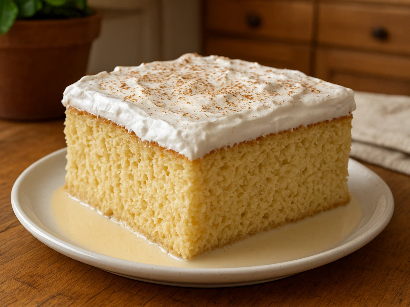 Saftiger Tres-Leches-Kuchen mit Schlagsahnehaube