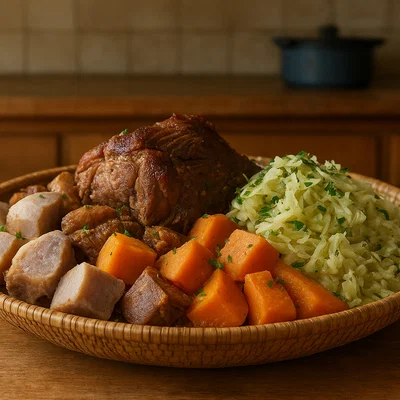 Umu – traditioneller polynesischer Erdofen-Braten im Ofen nachgebaut