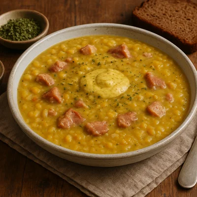 Schwedische Ärtsoppa (Gelbe Erbsensuppe mit Schweinefleisch)