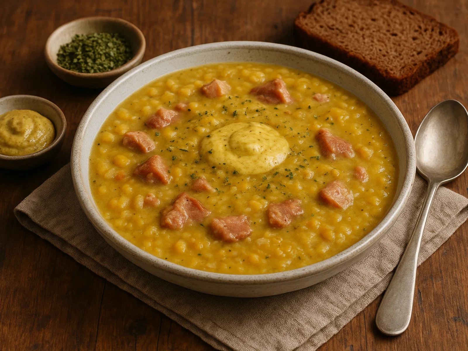 Schwedische Ärtsoppa (Gelbe Erbsensuppe mit Schweinefleisch)