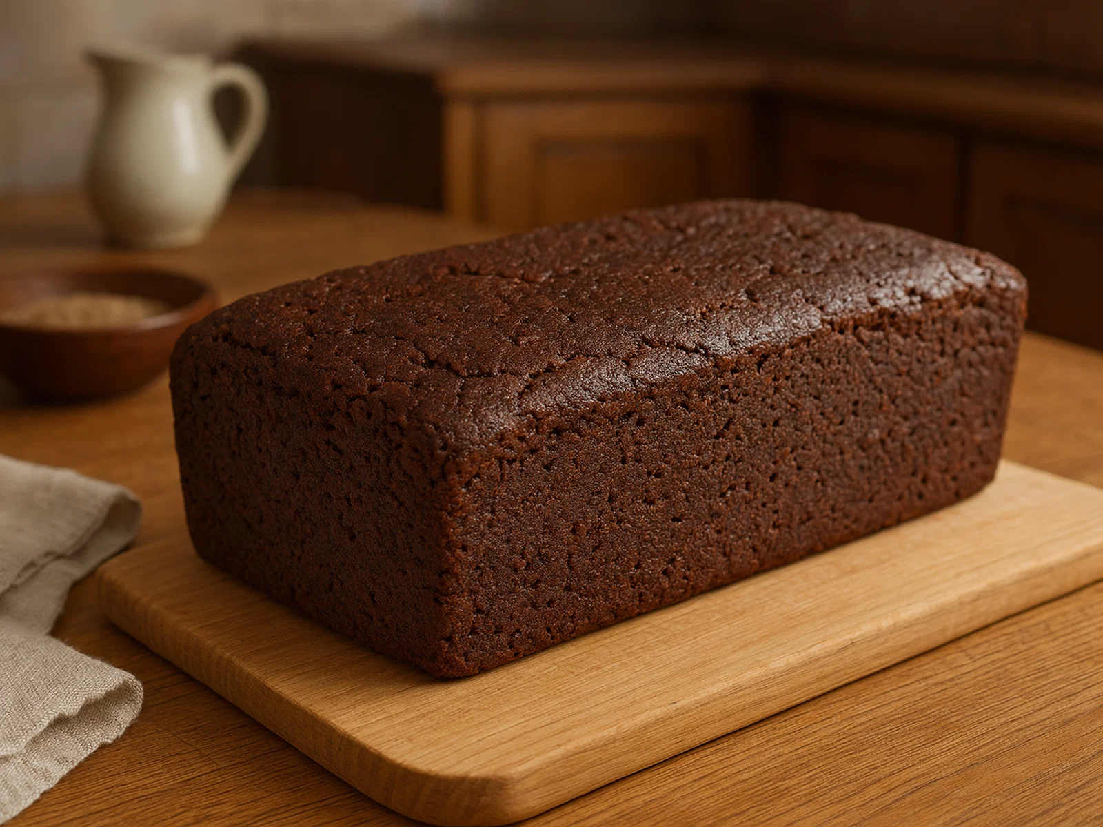 Isländisches Rúgbrauð (dunkles, saftiges Roggenbrot)
