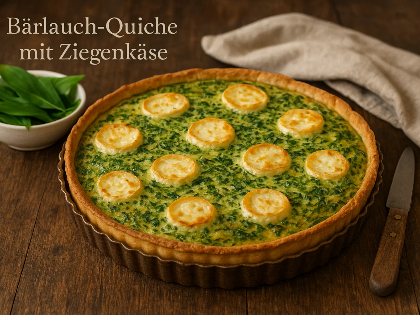 Bärlauch-Quiche mit Ziegenkäse
