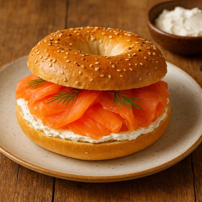 Räucherlachs-Bagel mit Frischkäse