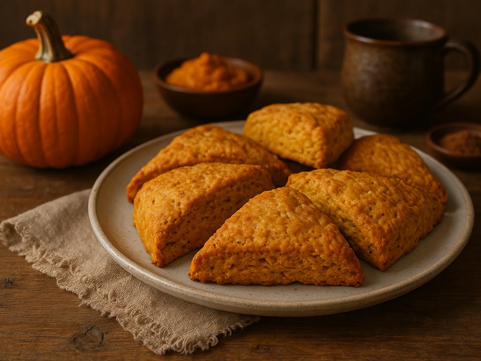 Herbstliche Kürbis-Scones mit warmen Gewürzen