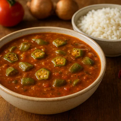 Westafrikanische Gombo-Sauce (Okraschoten-Sauce)