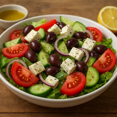 Griechischer Bauernsalat mit Oliven und Feta