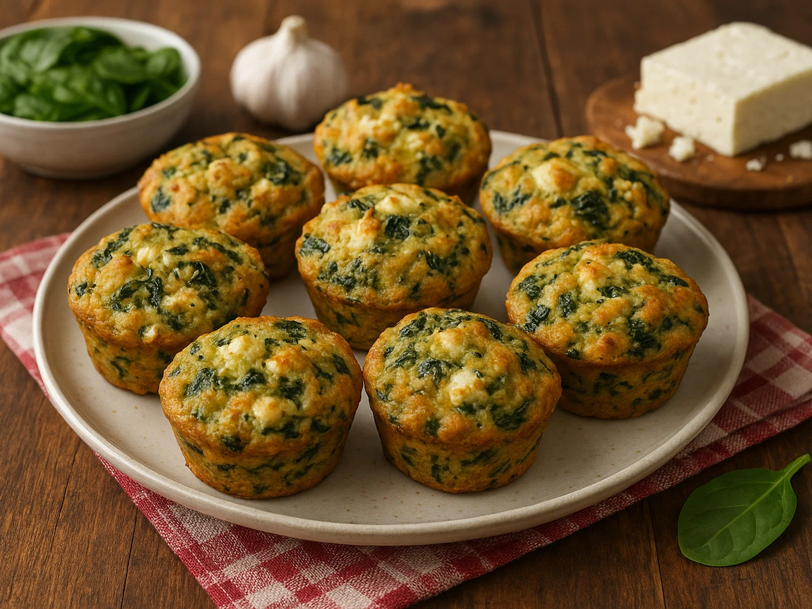 Herzhafte Spinat-Feta-Muffins
