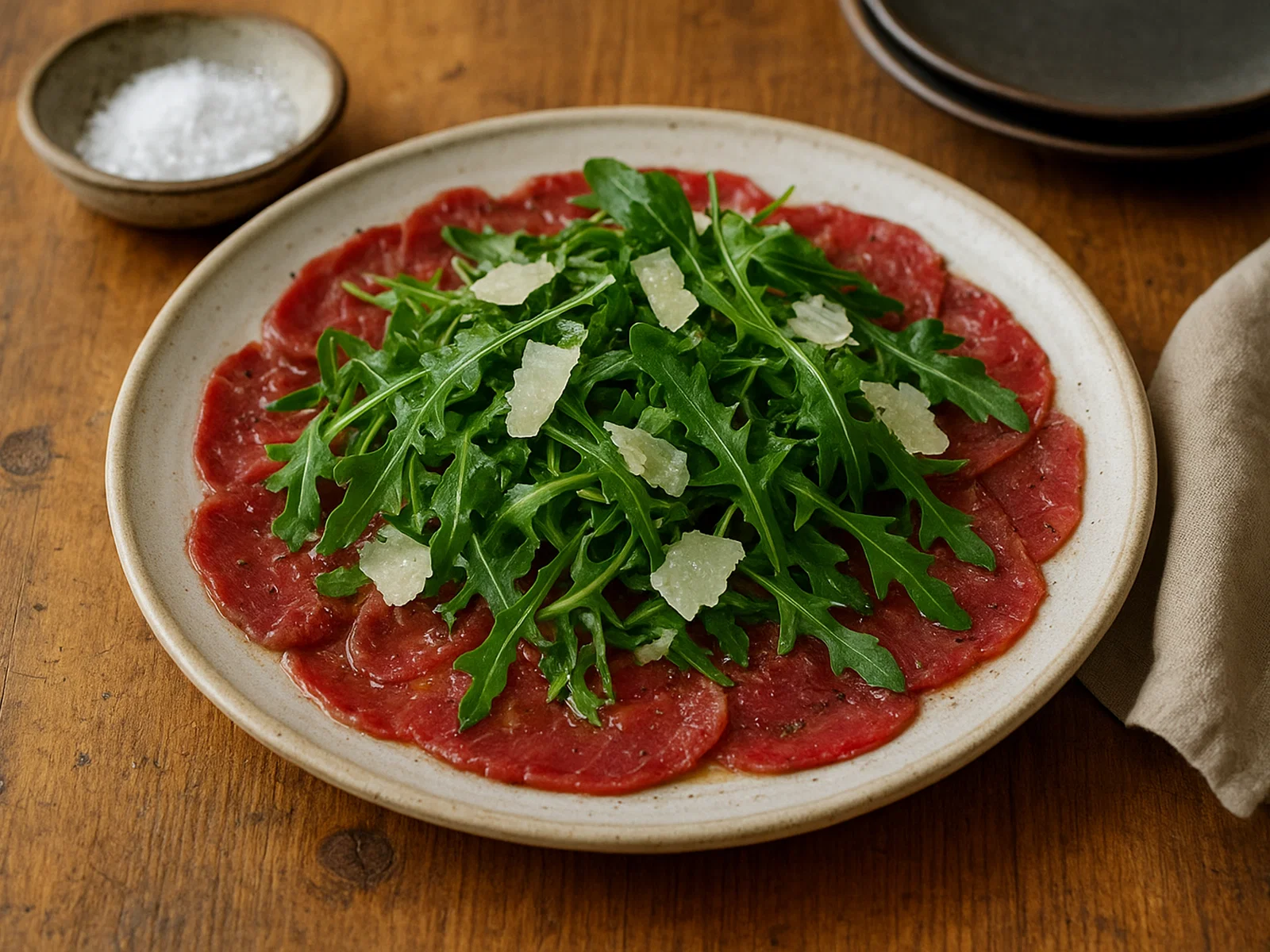 Rindfleisch-Carpaccio mit Rucola und Parmesan