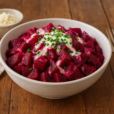Rote-Bete-Salat mit cremigem Meerrettich-Dressing