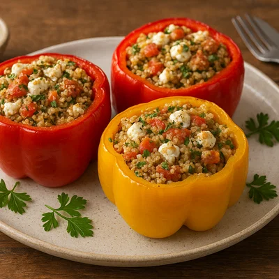 Gefüllte Paprika mit Quinoa und Feta