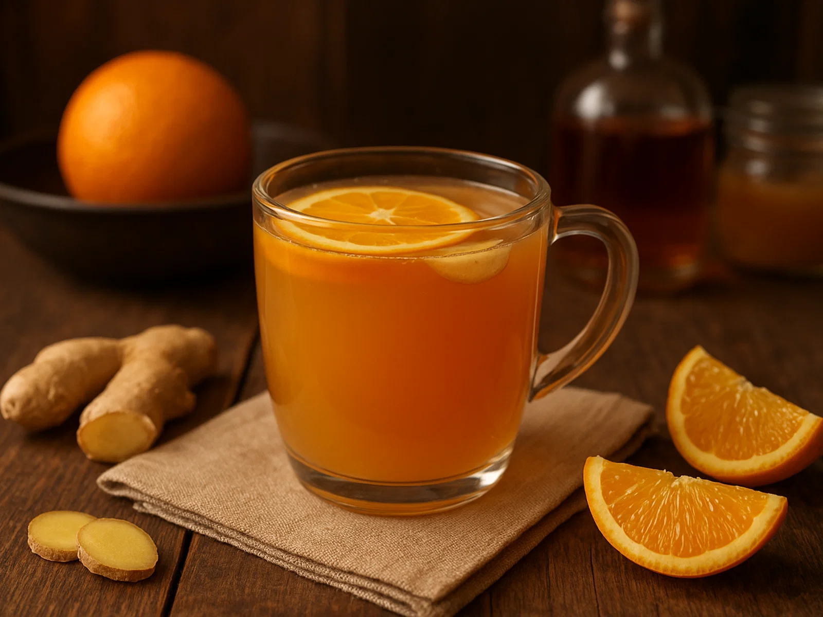 Orangen-Ingwer-Punsch mit Rum (mit alkoholfreier Variante)