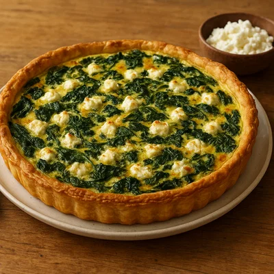 Spinat-Feta-Quiche mit Blätterteig