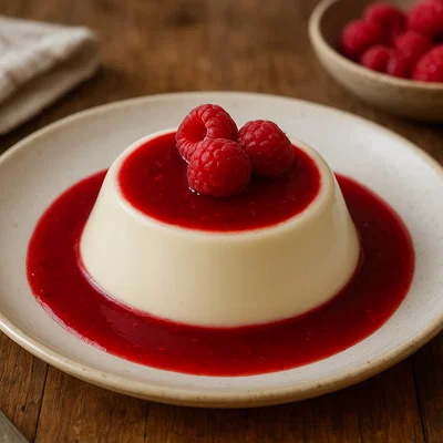 Panna Cotta mit Himbeerspiegel