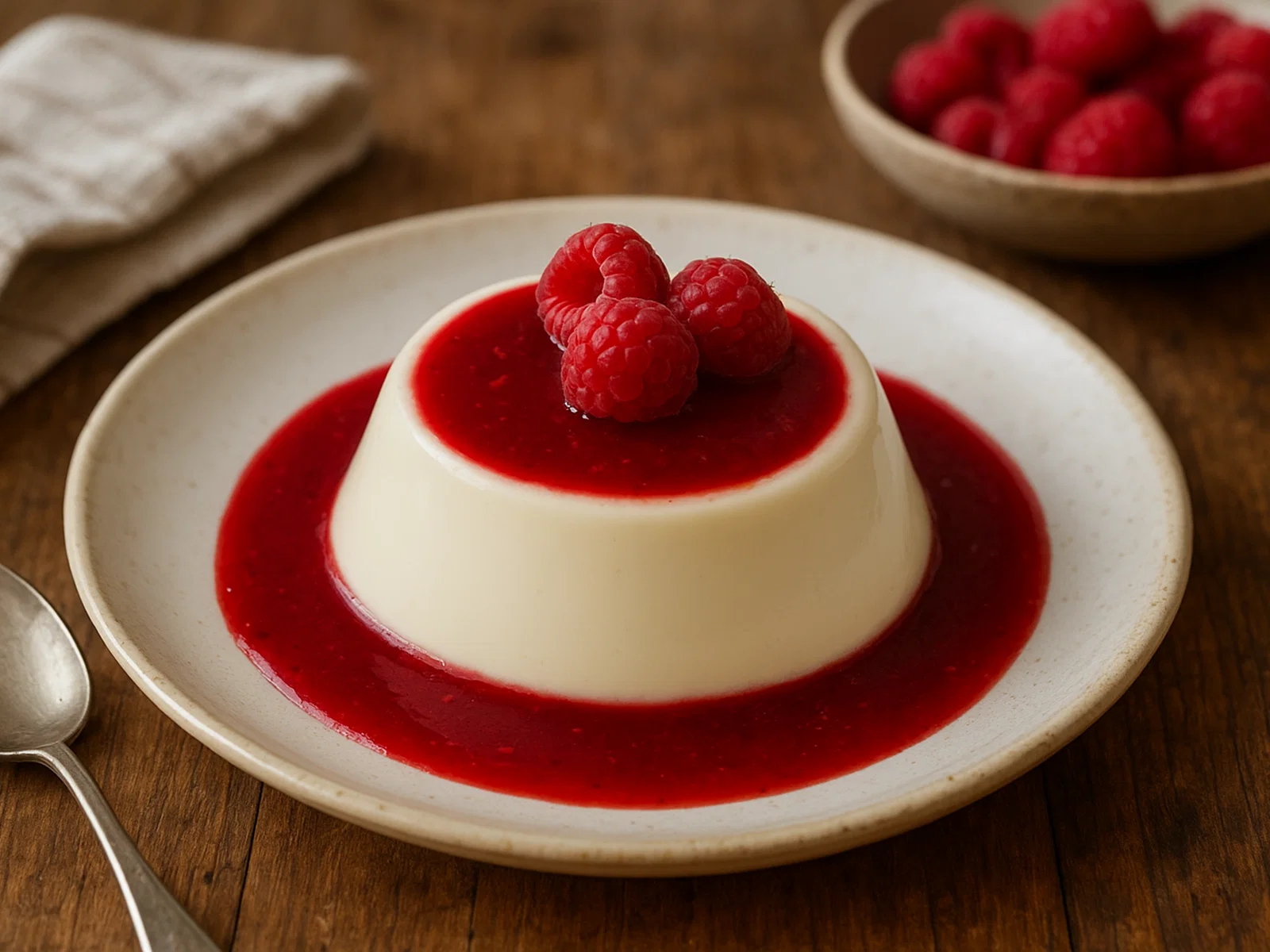 Panna Cotta mit Himbeerspiegel