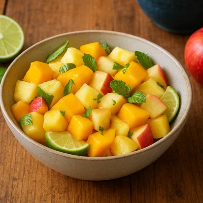 Pitcairnischer Obstsalat mit Limette und Minze