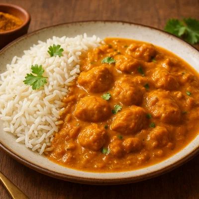 Indisches Hühnchencurry mit Basmatireis