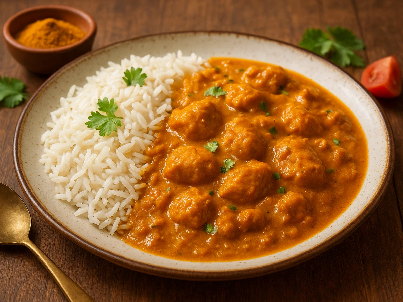 Indisches Hühnchencurry mit Basmatireis