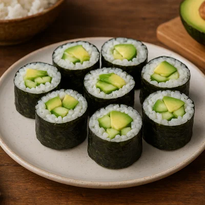 Avocado-Gurken-Sushi-Rollen